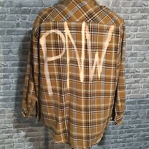 grunge Bleach Mod Dickies Flannel Shirt